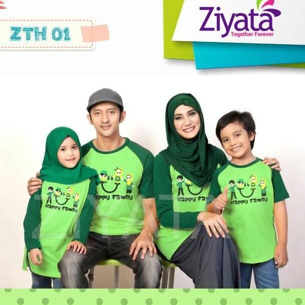 TERLARIS - Baju Keluarga Sarimbit Kaos Keluarga Kaos Couple ZIYATA ZTH-01 HIJAU