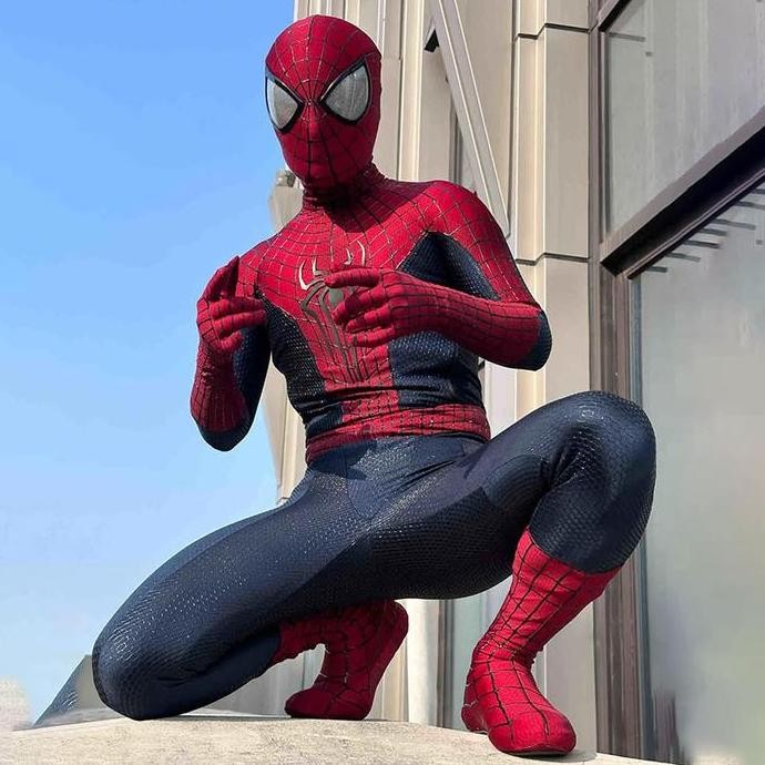 Spider Man Cosplay Costume Superhero Zentai Halloween Party Set Adult Jumpsuit Headgear Support Mask