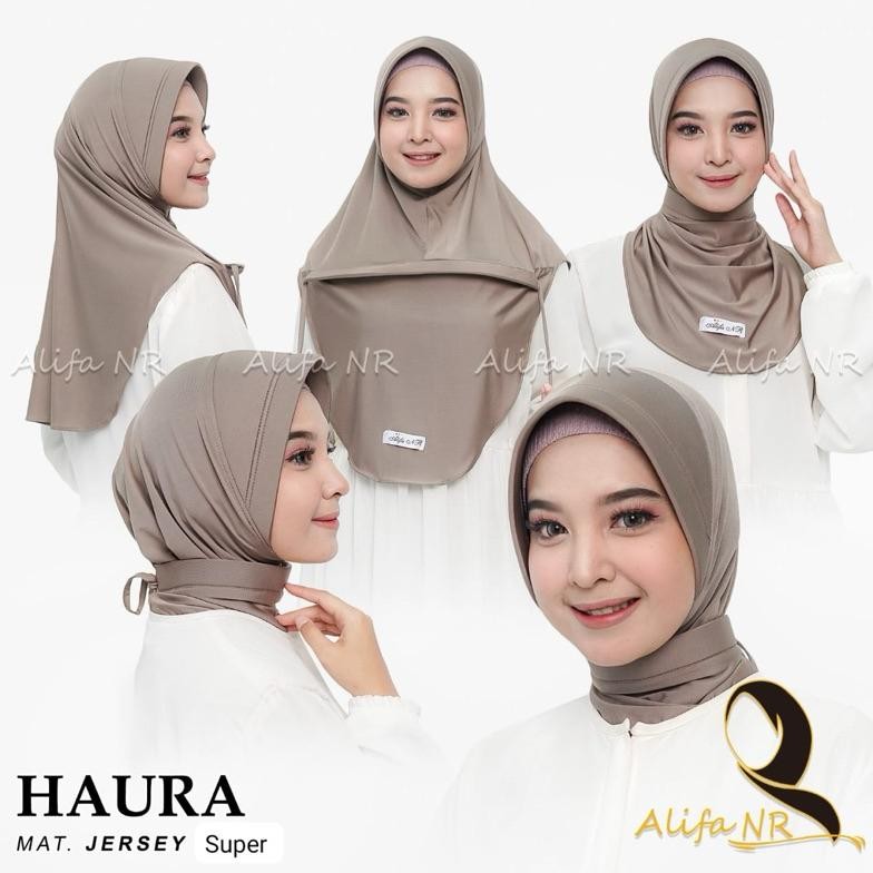 HAURA - JILBAB DINAS POLWAN || HIJAB DINAS INSTAN JERSEY || KERUDUNG POLWAN TALI