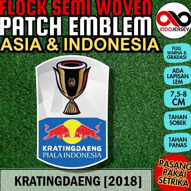 hanya disini] Patch Badge Emblem Flock Semi Woven Setrika iron-on Jersey Liga Sepak Bola KRATINGDAEN