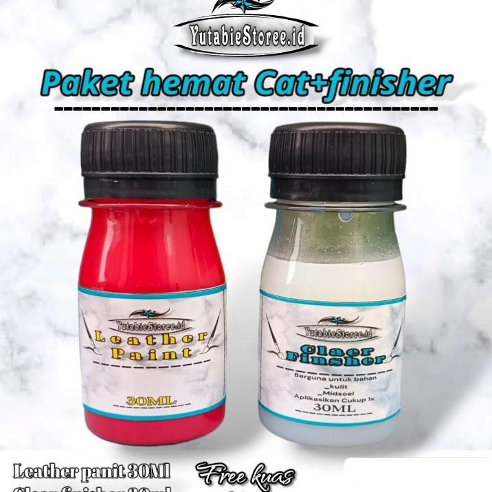 Paket Cat Leather Paintclear Finisher Cat Sepatu Kulit Cat Tas Kulit Cat Sepatu Permanen