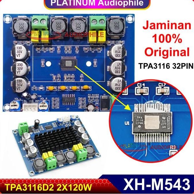 Tpa3116 Class D Amplifier Stereo 2X 120W Tpa3116D2 Original Chip Xh-M543 Original