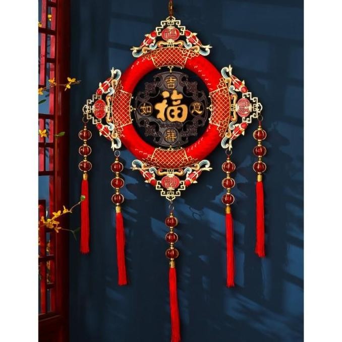 Ready...Ready...Ready...] Gantungan Fu Imlek Dekorasi Zhong Guo Jie Chinese Knot Tassel Merah