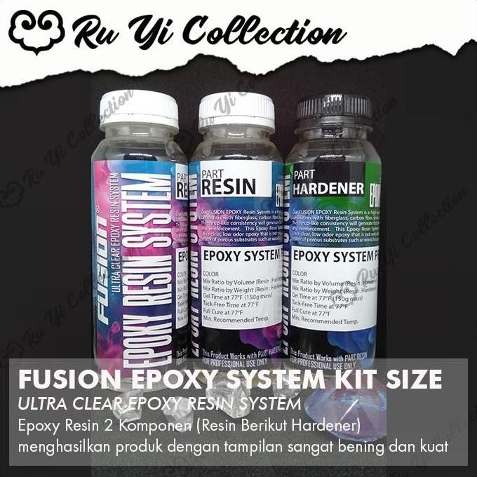FUSION EPOXY KITSIZE 750GR ULTRA CLEAR / RESIN EPOXY BENING KERAS CARBON JORAN MEJA RESIN