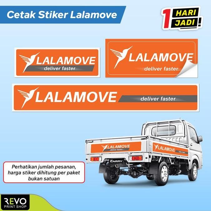 BEBAS ONGKIR - Cetak Stiker Lalamove Mobil / Stiker Lalamove Deliver Faster / Stiker Mobil Kurir Lal