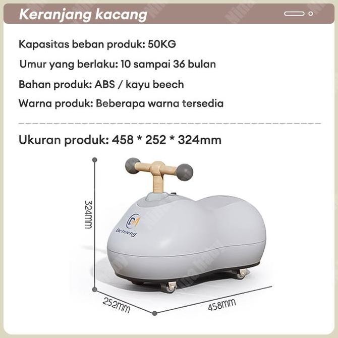 NEW - Mobil kacang anak-anak mobil yo-yo geser bayi  anti-terguling  pendidikan awal musik untuk ana