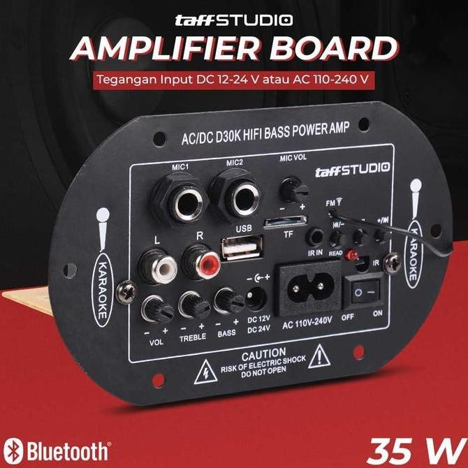 Kit Power Amplifier Subwoofer Bluetooth FM USB 35W DC 12V 24V AC 220V