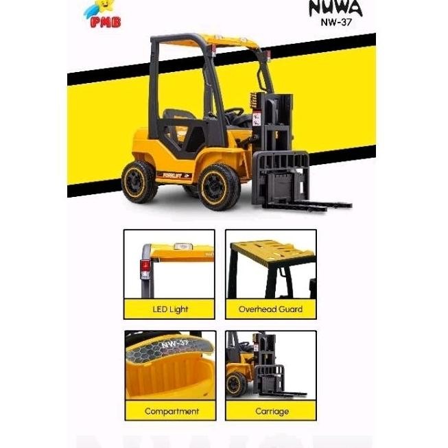 NEW (FREE BUBBLE& PELAPIS BAN/ KARPET) MOBIL AKI ANAK FORKLIFT NUWA NW37 NW-37 NW.37 // MAINAN ANAK 