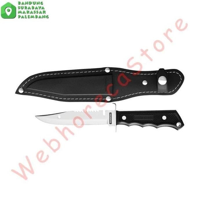 TERBARU - Tramontina Bowie Fish Camping Knife 5" w Cover / Pisau Komando Outdoor