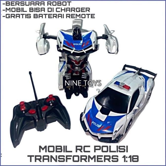 BEBAS ONGKIR - REMOTE RC REMOTE CONTROL MOBIL ROBOT POLISI ROBOT BATASI MOBIL REMOTE BERUBAH ROBOT R
