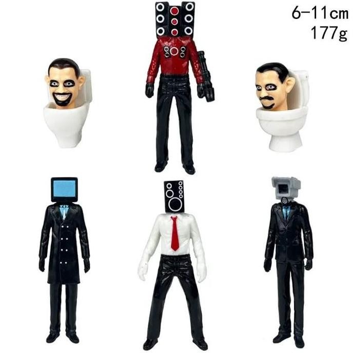 Figure Mainan Anak Skibidi Toilet Camera Man Tv Speaker Man Set