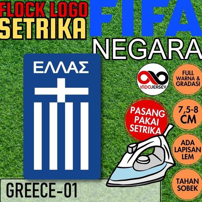 Buruan beli] Patch Badge Emblem Flock Setrika iron-on Baju Jersey Logo FIFA NEGARA GREECE YUNANI [01