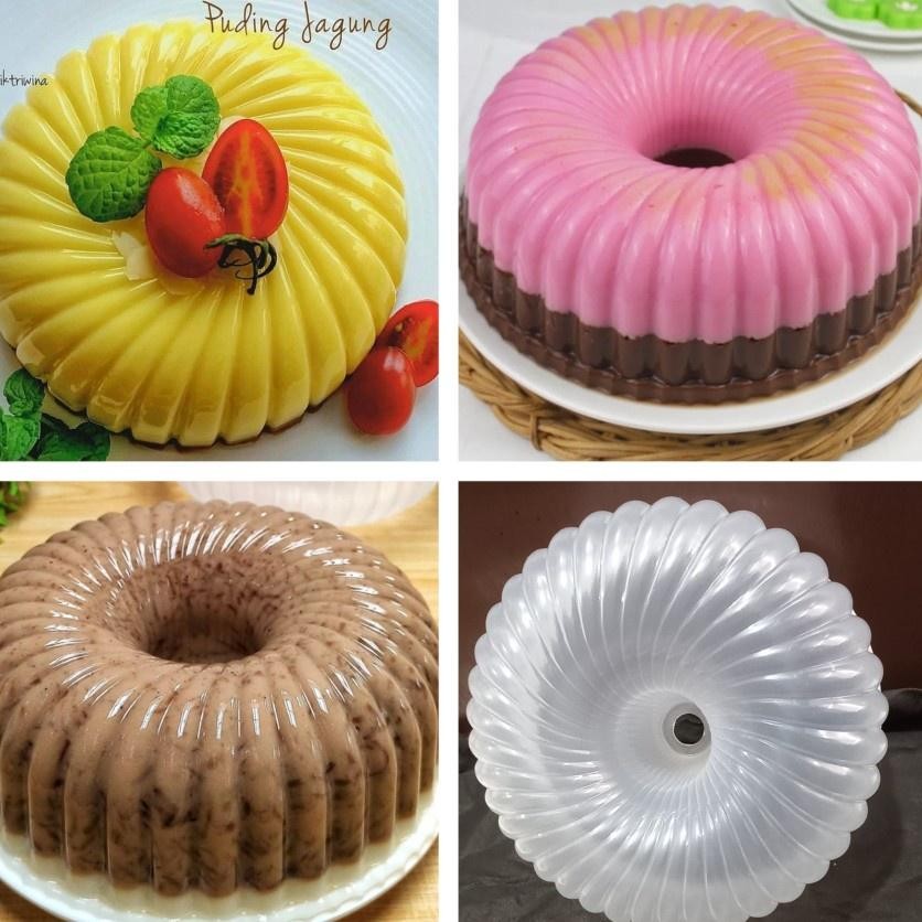 Cetakan Agar Twist Besar Loyang Puding Plastik Tebal
