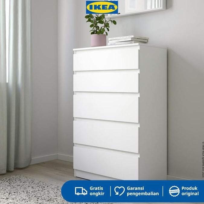 Ikea Kullen Lemari 5 Laci Putih Minimalis 70X112 Cm Furniture