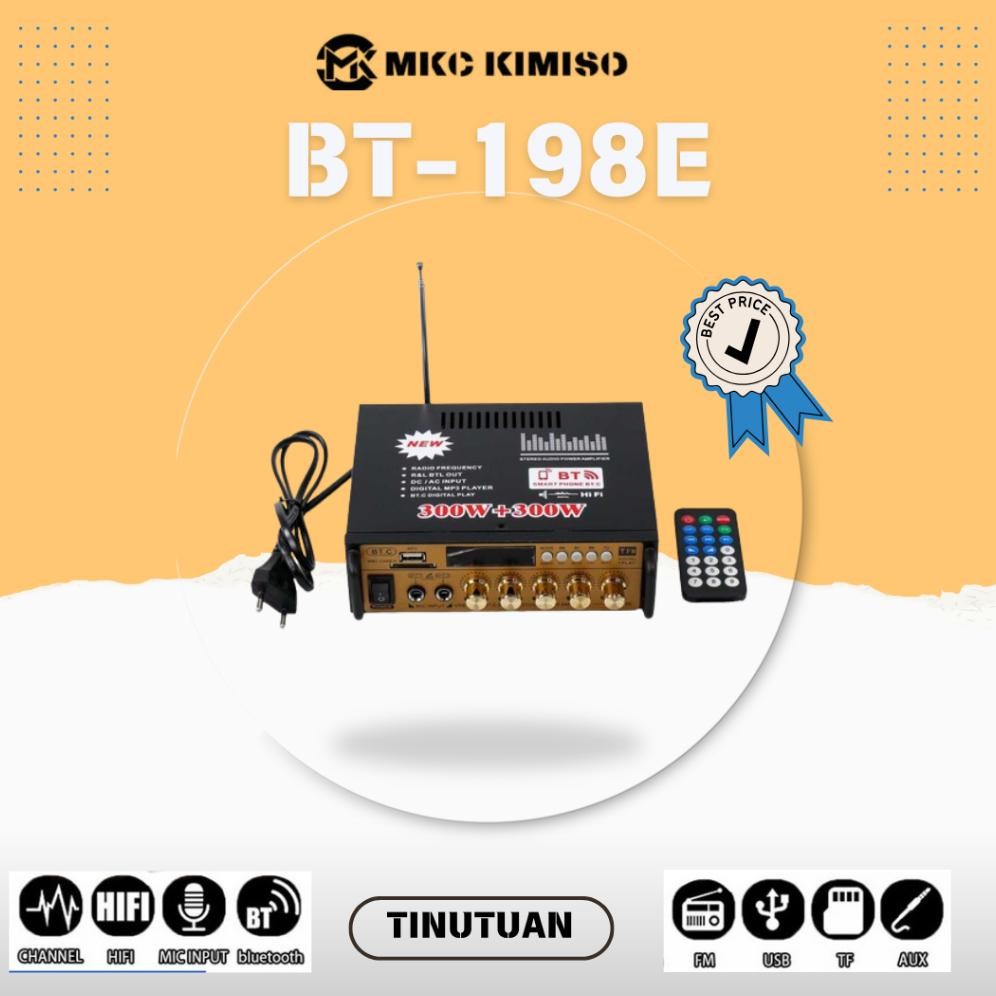 Dg-4 Amplifier Bt-198E Echo Amplifier Karaoke Bluetoth Power Amplifier, Ampli Mini Hemat