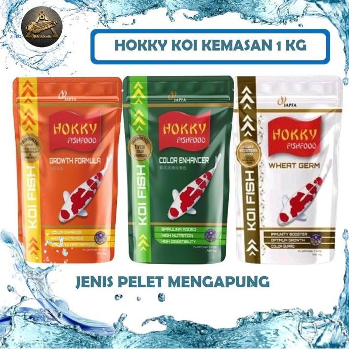 {PELET HOKKY KOI 1 KG} PELET HOKKY GROWTH HOKKY SPIRULINA 1 KG PELET IKAN KOI MAKANAN IKAN KOI HIGH 