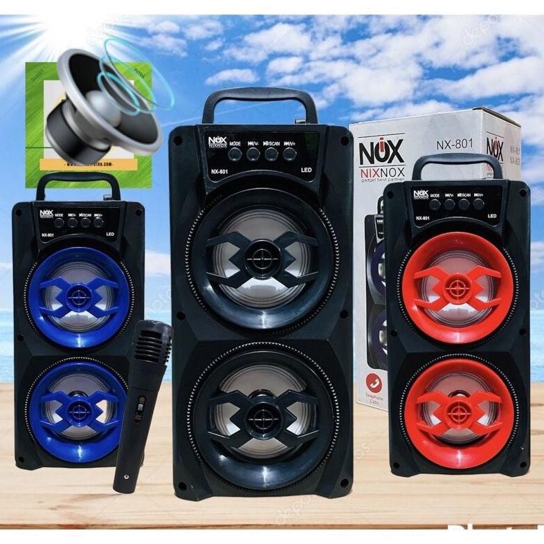 NX-801 NX-803 SPEAKER BLUETOOTH FULLBASS NIXNOX NX-801 FREE MIC FOR KARAOKE
