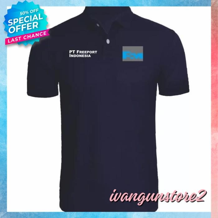 BEST QUALITY KAOS POLO SHIRT TSHIRT BAJU KERAH DISTRO PT FREEPORT INDONESIA POLOS BUMN PRIA WANITA A