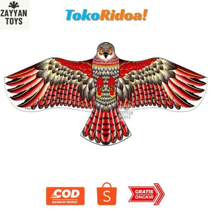 TR21 Layangan Bentuk Burung Elang - Layang 1 Pc Motif Olahraga Outdoor 1.1m Dengan Tali 30m Besar Ra