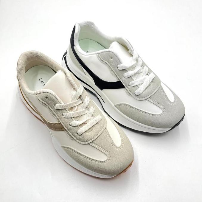 Laviola 4019 Lsy - Sepatu Sneakers Casual Wanita Black Dan Grey Shoes