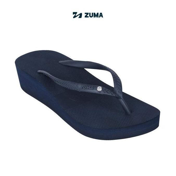 Zuma Tiffany Wedges 3/Sandal Wedges Wanita 5Cm - Biru Dongker