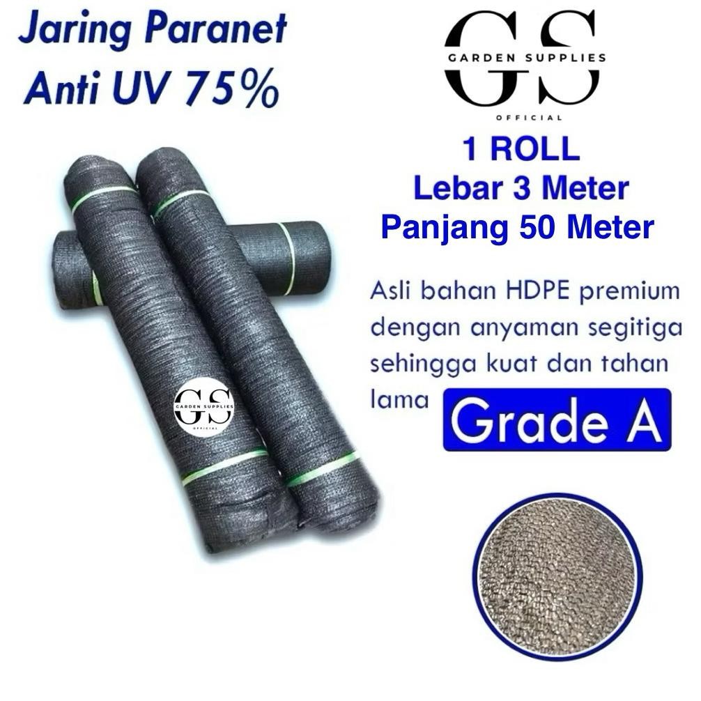 PARANET 3x50 METER PER ROLL / PARANET ANTI UV / JARING KEBUN / GREENHOUSE / TERPAL
