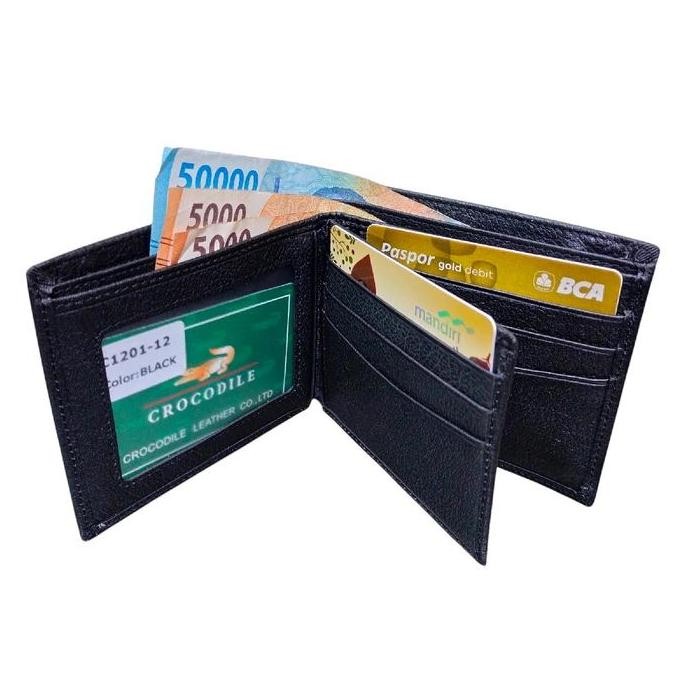 Dompet Pria Minimalis Crocodile Dompet Pria Kulit Asli Impor / Dompet Laki Kulit Asli Import