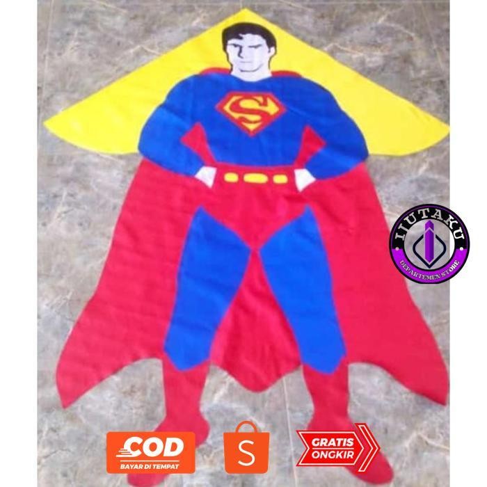 g-24 Murah Meriah layangan kain karakter / layangan hias / layangan superman Viral Hemat