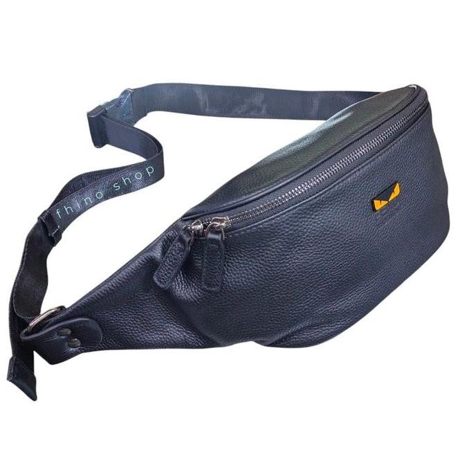 Tas Selempang Minimalis Waistbag Pria Kulit Asli Mata Kecil Super Premium Import / Tas Pinggang