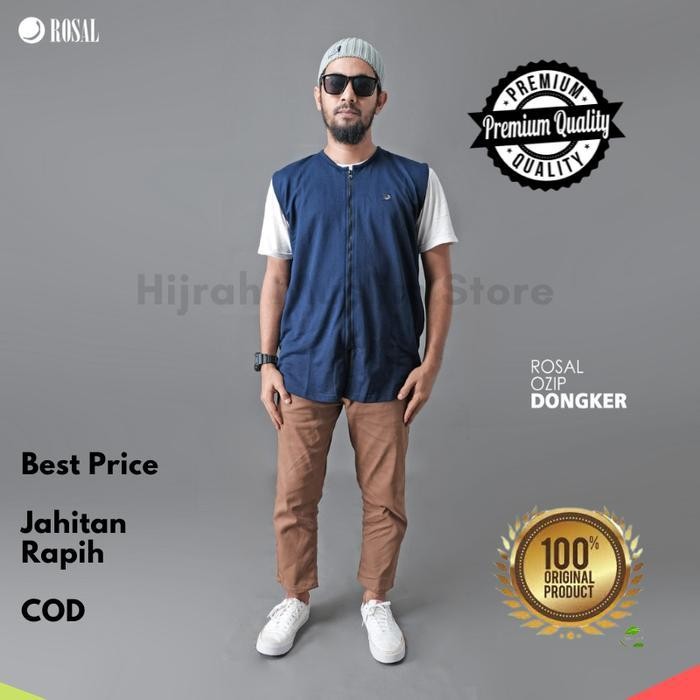 TERBARU ROSAL ROMPI SOLAT SHOLAT SALAT SHALAT PRIA COWOK LAKI LAKI IKHWAN OBLONG ZIPPER KERAH OBLONG