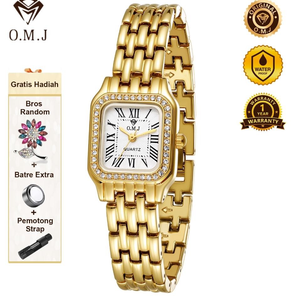 Omj G4 Jam Tangan Wanita Rantai Kecil Berlian Gold Watch Stainless Gaya Jepang Dan Korea 2025