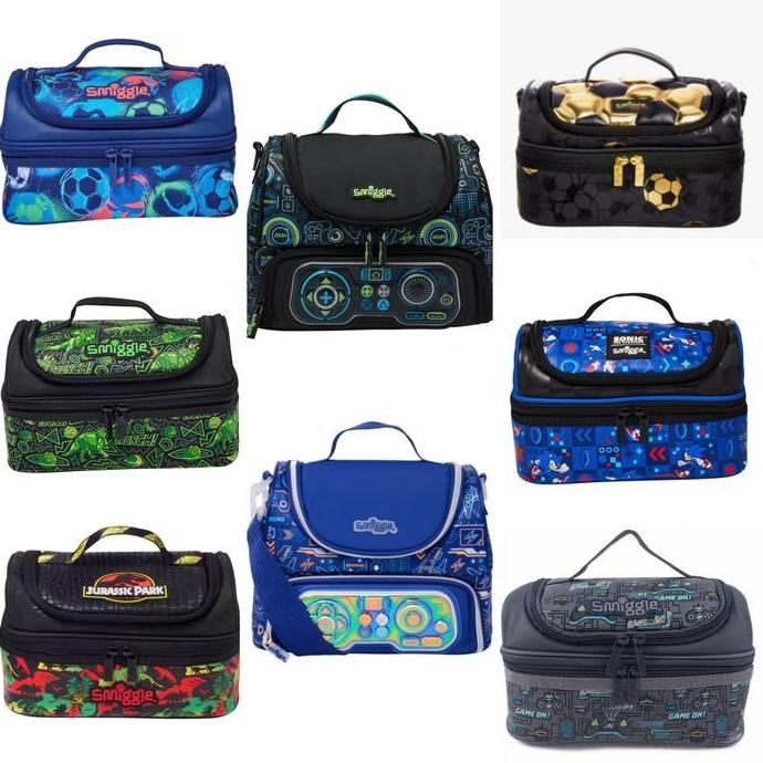Terbaik Lunchbag Smiggle Boy Double Decker Tas Bekal Kotak Makan Laki Cowo 100% Ori