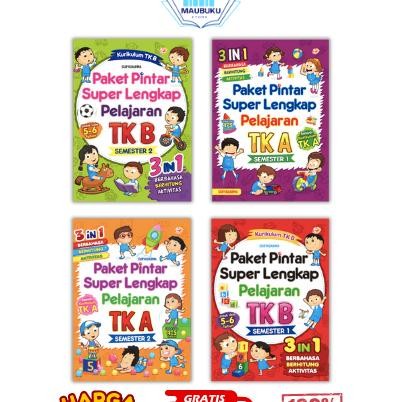 Paket Pintar Lengkap Pelajaran Tk A B Semester 1 2 3 In 1 Buku Belajar Anak Tk Lengkap