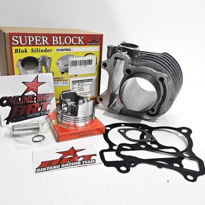 BLOK SET PISTON CAST IRON 54.50 BRT BEAT POP BEAT ESP SCOOPY FI VARIO 110 FI ESP STARTER HALUS ORIGI