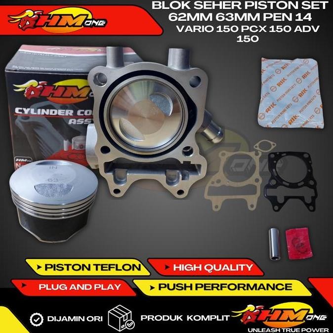 BLOK SEHER HMONE BORE UP VARIO 150 PCX 150 ADV 62MM 63MM HONDA RING RIK PISTON CASTING IRON RING PAK