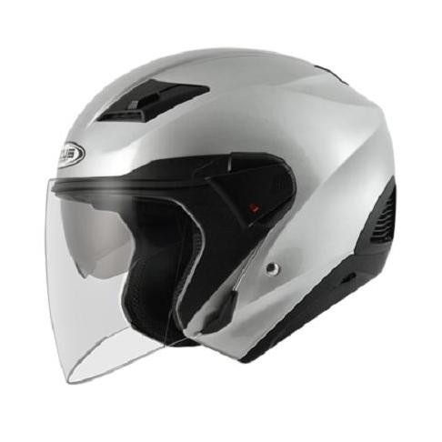 (CACAT) ZEUS ZS 611 SILVER DOUBLE VISOR VISOR HALF FACE HELMET BS