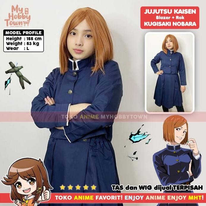 Ready  Kostum Cosplay Anime Jujutsu Kaisen Nobara Kugisaki Seragam Sekolah