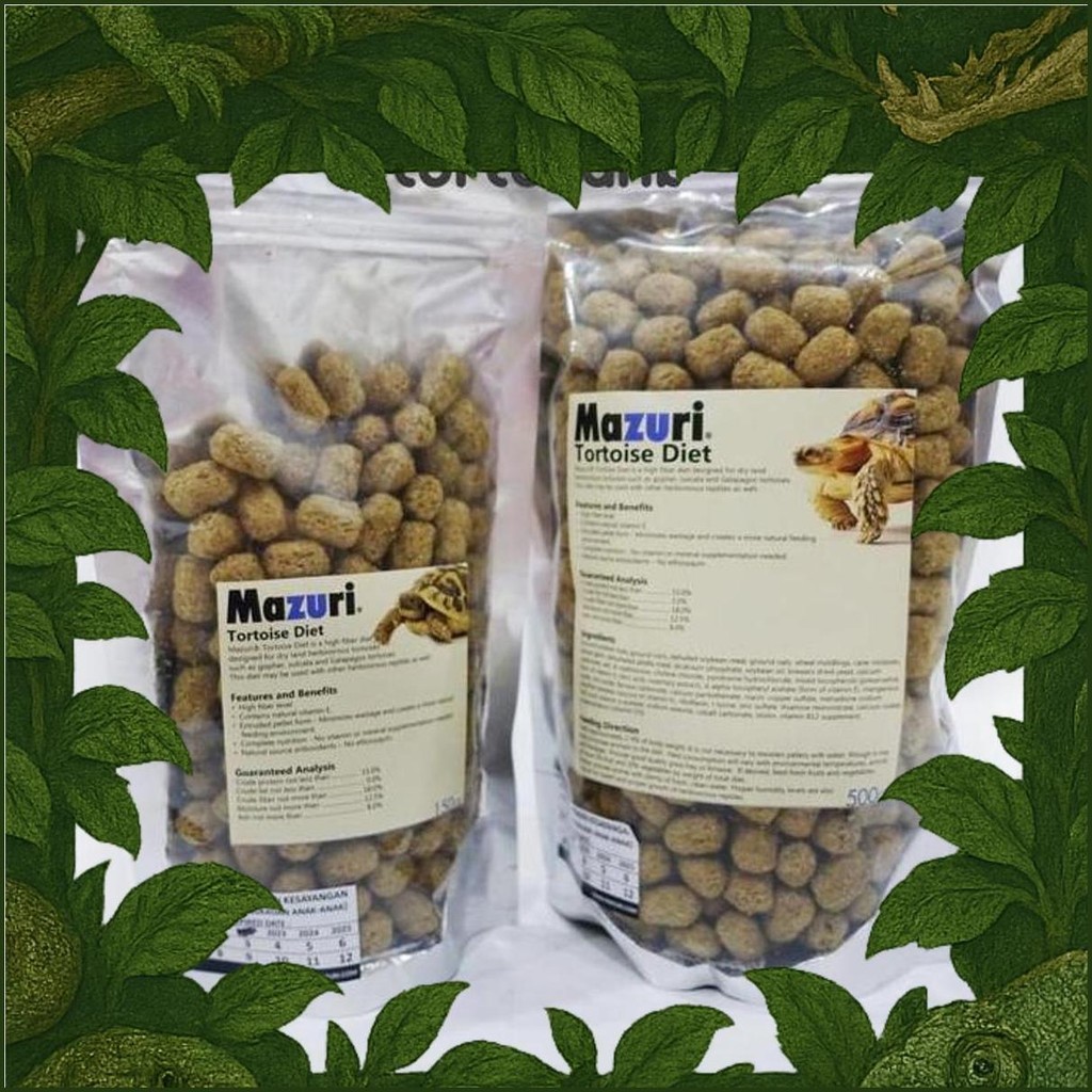 Tortoise Diet - Pelet Kura Darat Tortoise Food 500 Gram - Pelet Sulcata - Makanan Sulcata