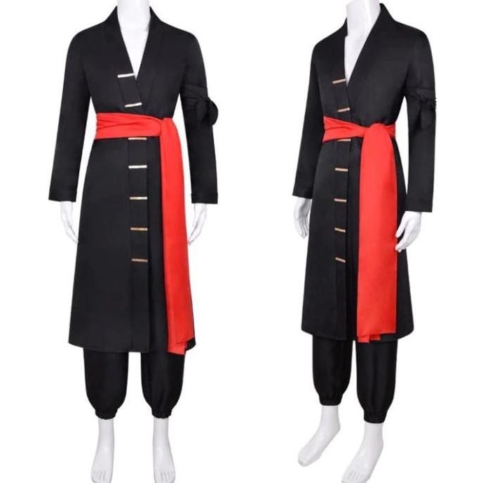 Ready  Kostum One Piece Roronoa Zoro Cosplay Costume Zoro Wano costume Black kimono Ready Stok Rakki