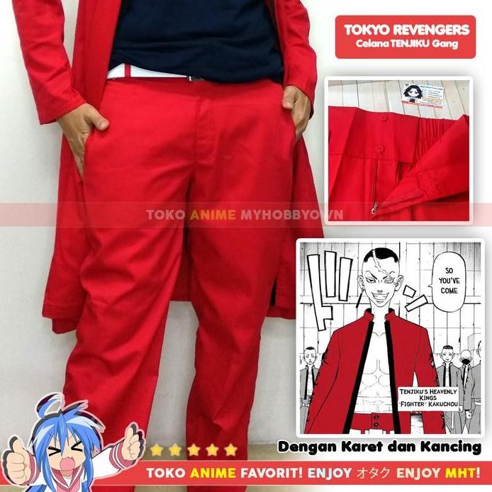 Ready  Celana Tenjiku Izana Kurokawa Tokyo Revengers Yokohama Gang Anime Cosplay Merah
