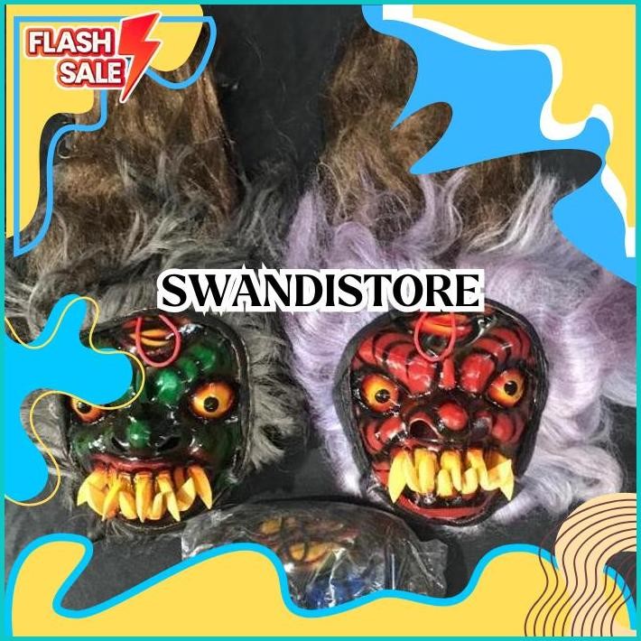 GEDRUKAN TOPENG MOSTER GEDRUK /TOPENG SPON MAINAN GIGI KAYU SERAM /TOPENG GERDUK MURAH