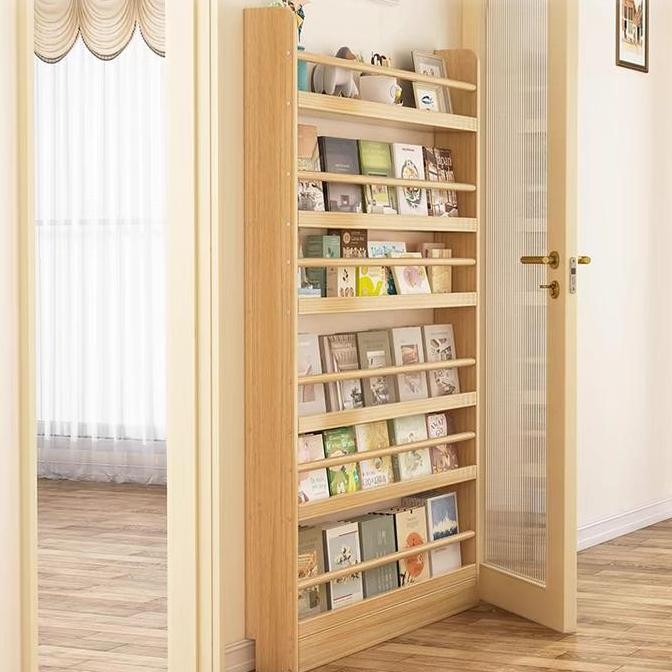 Tete-Rak Buku Gantung Dinding Rak Serbaguna Dinding Rak Buku Rak Dinding Minimalis Bahan Kayu Alami 