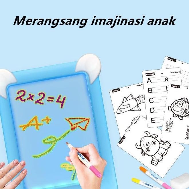 Mainan Edukasi Anak 3D Magic Board Drawing Pad Learning Drawing Pad