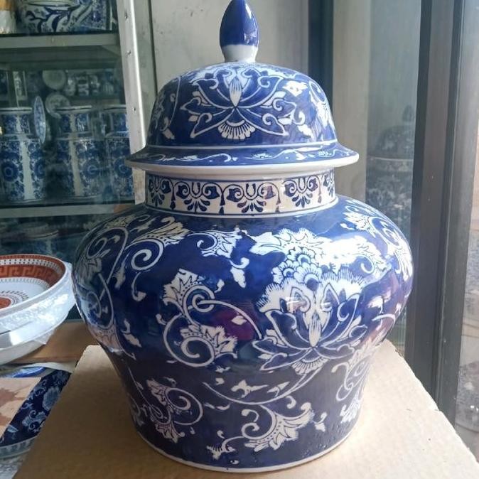 Tocin Keramik/ Guci Tutup Besar  Jumbo T 44 D 40/Tempat Beras/Wadah Beras/Gentong Beras Kualitas Ter