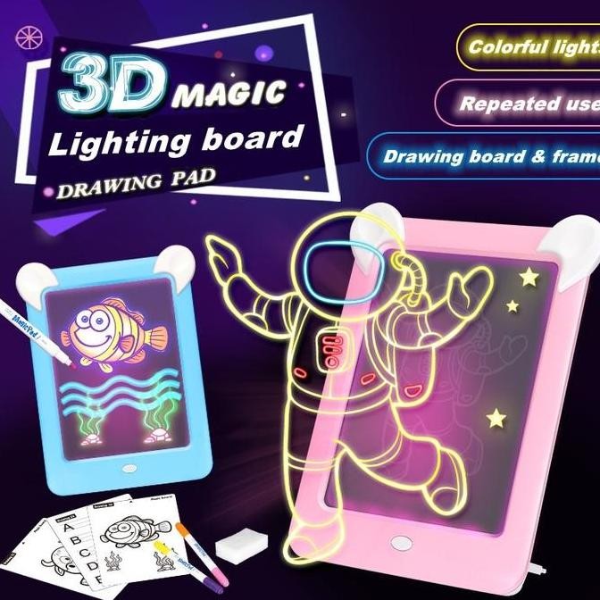 Mainan Edukasi Anak Tablet 3D Magic Led Grafiti
