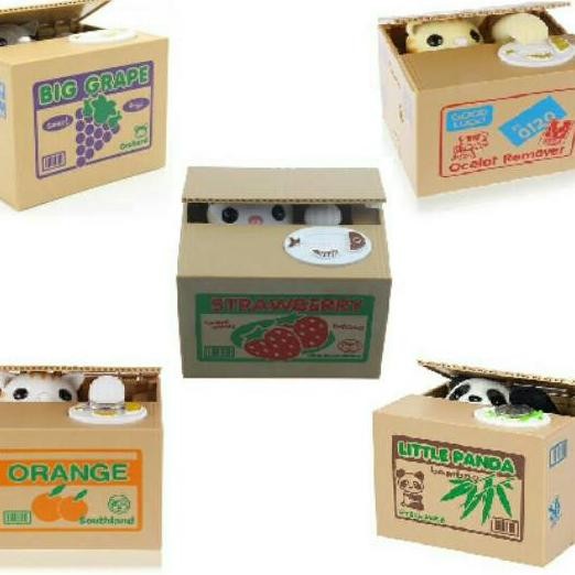 Itazura Mischief Saving Box Cat Coin Bank Celengan Kucing Pencuri Koin Celengan Unik Bank