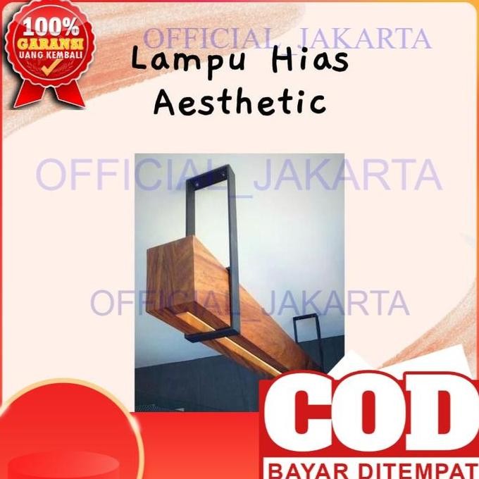 LAMPU CAFE / LAMPU HIAS / LAMPU AESTHETIC Besi Gantung Kayu