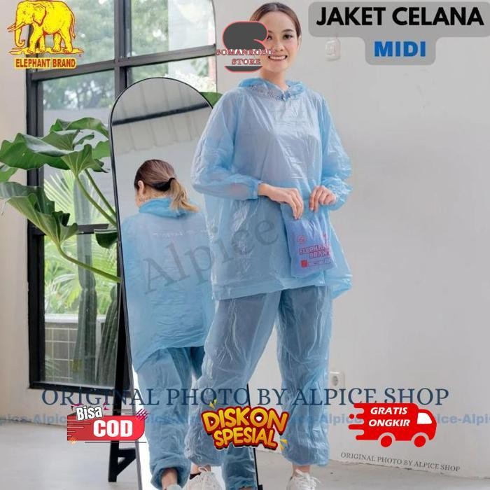 Um57 gs-56 dgh-43 Jas Hujan Midi PVC Elephant Brand Jaket Celana Terlaris Termurah Murah