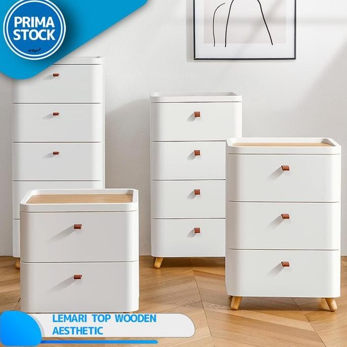 LEMARI DRAWER LACI + KAKI RAK KABINET STORAGE BAJU PLASTIK 2 3 4 SUSUN
