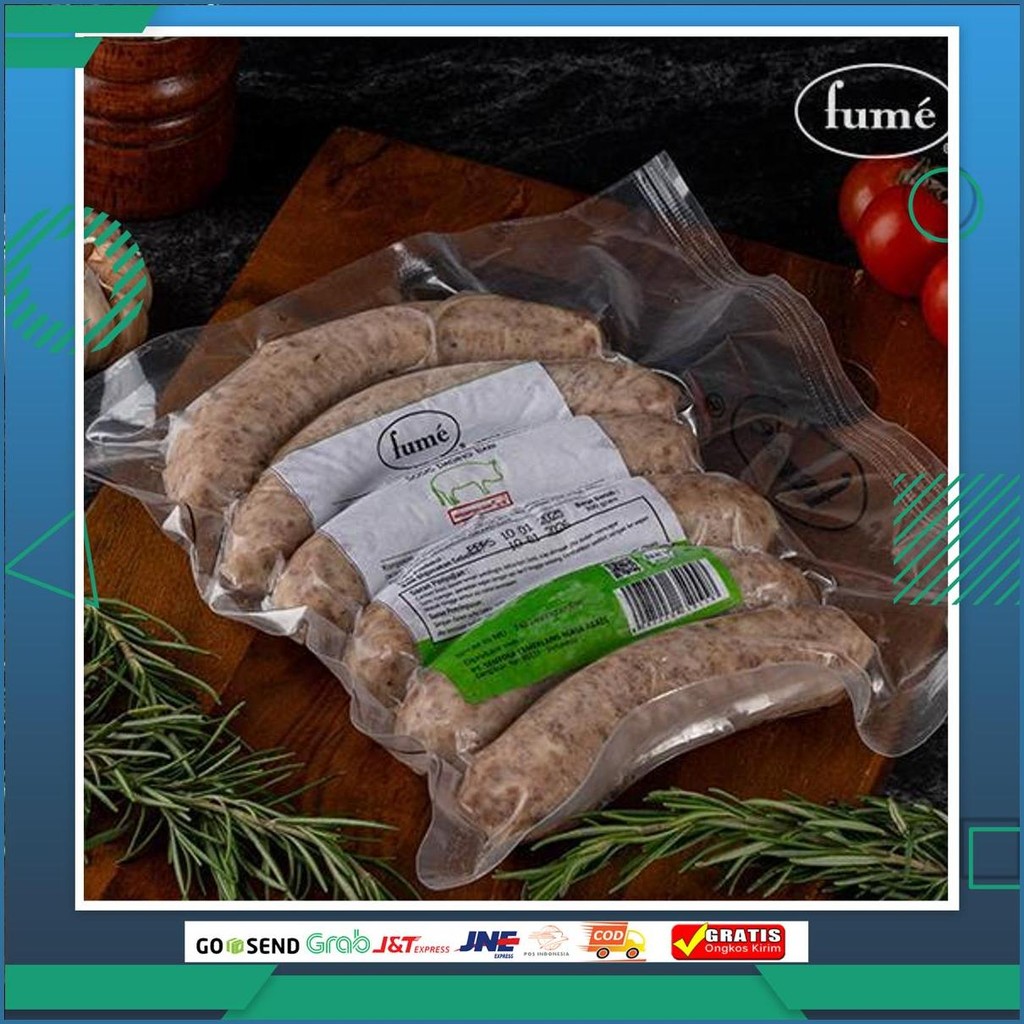 Fume Pork Bratwurst Sausage - Sosis Daging Babi Gosend